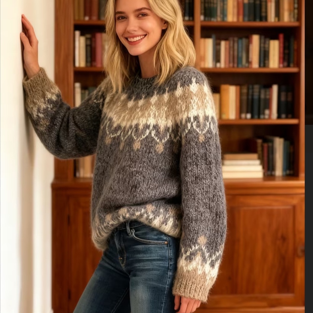 Retro New England Style Fair Isle Sweater - Picture 2 of 11